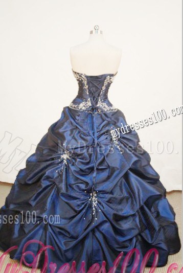 Lace Up Back Sweet 15 Dresses with Appliques and Pick-ups
